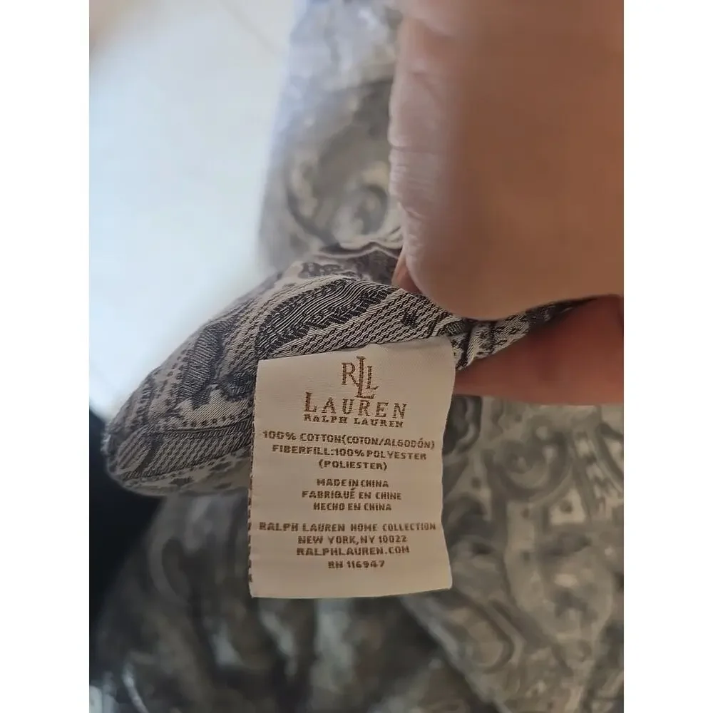 Vtg‎ Lauren Ralph Lauren Blue Gray Paisley Medallion King Size Comforter Rare